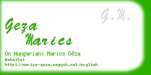 geza marics business card